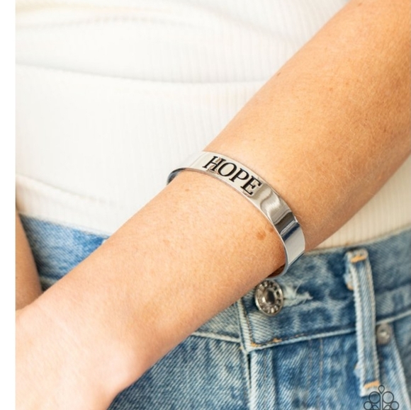 Hope Makes The World Go Round Silver Bracelet